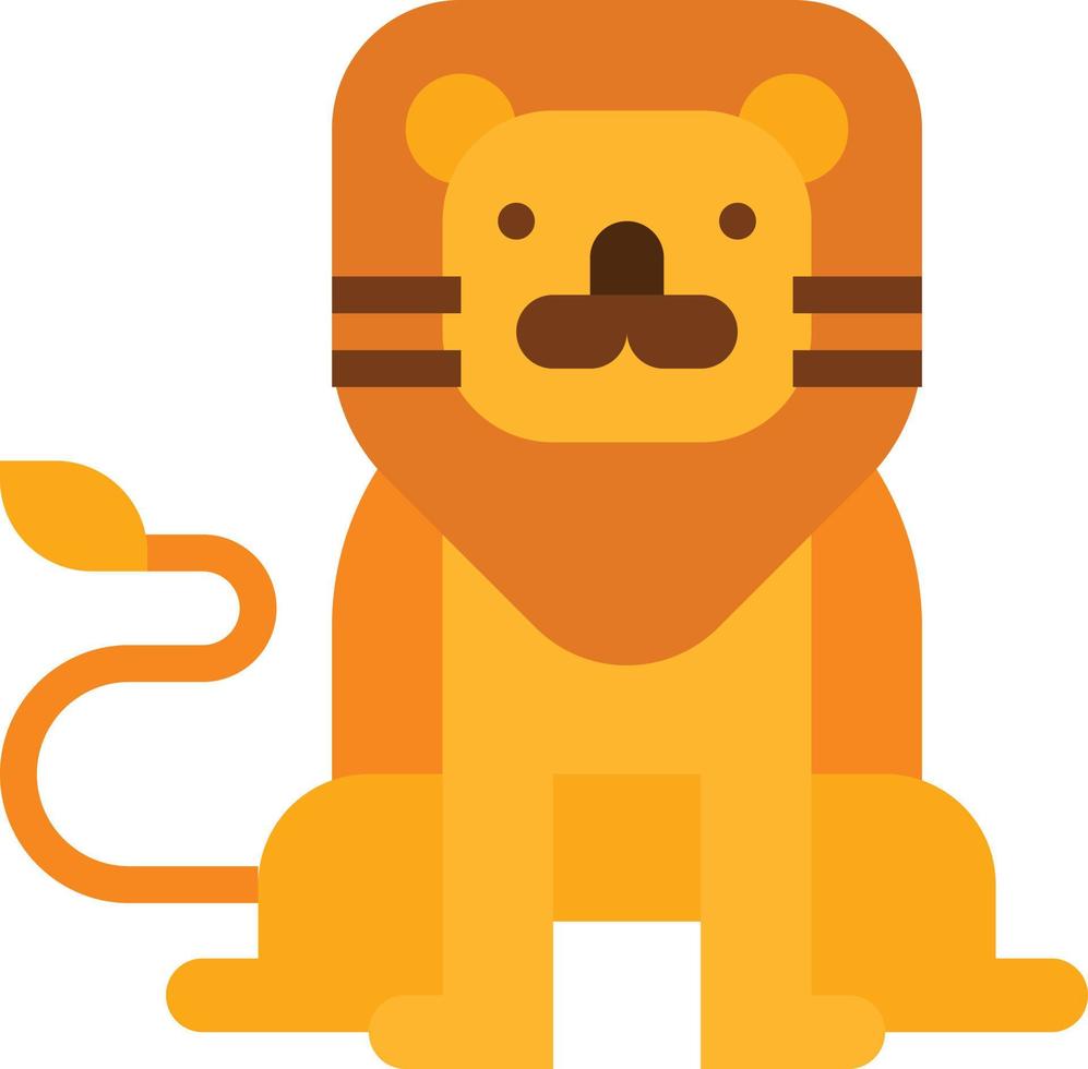 lion animal circus - flat icon vector