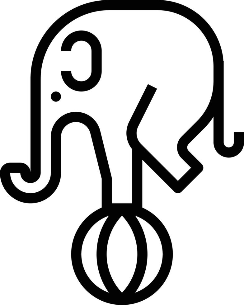 elephant animal circus - outline icon vector