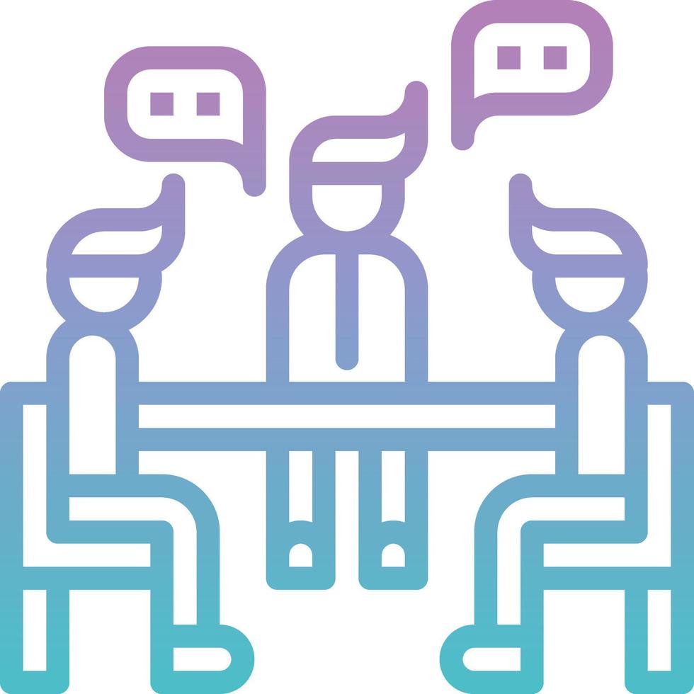meeting chat business communication - gradient icon vector