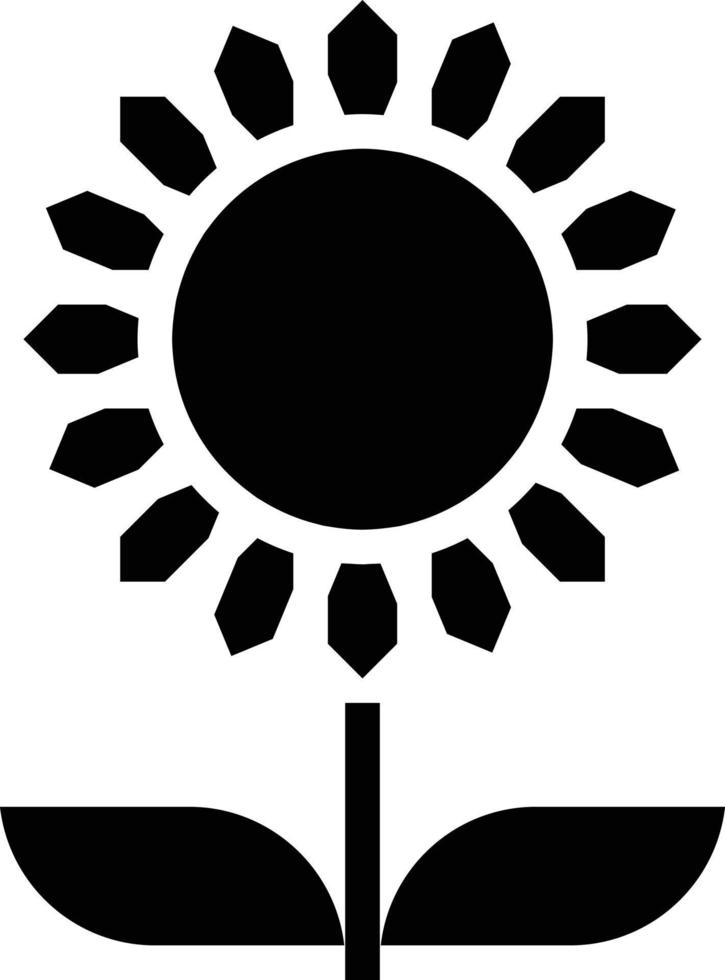 sunflower flower farm - solid icon vector