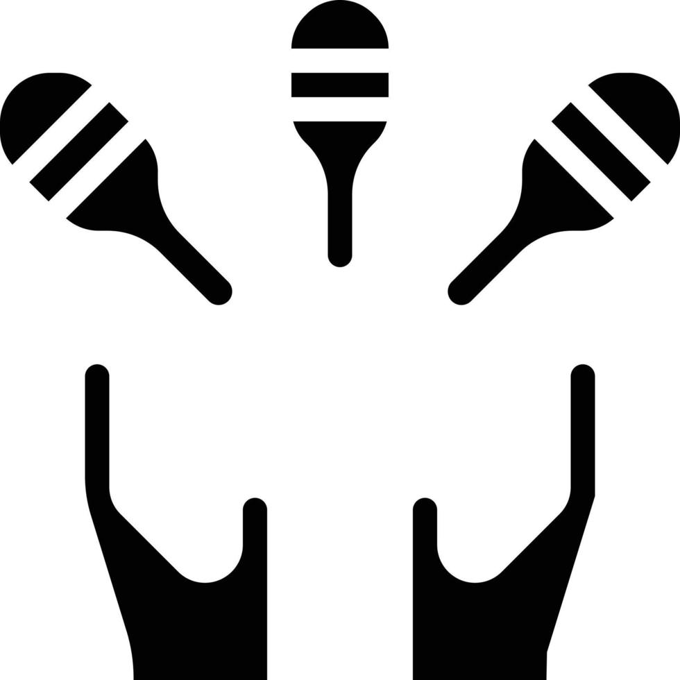 juggling circus show - solid icon vector