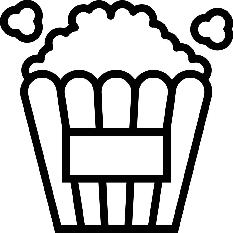 popcorn show snack - outline icon vector