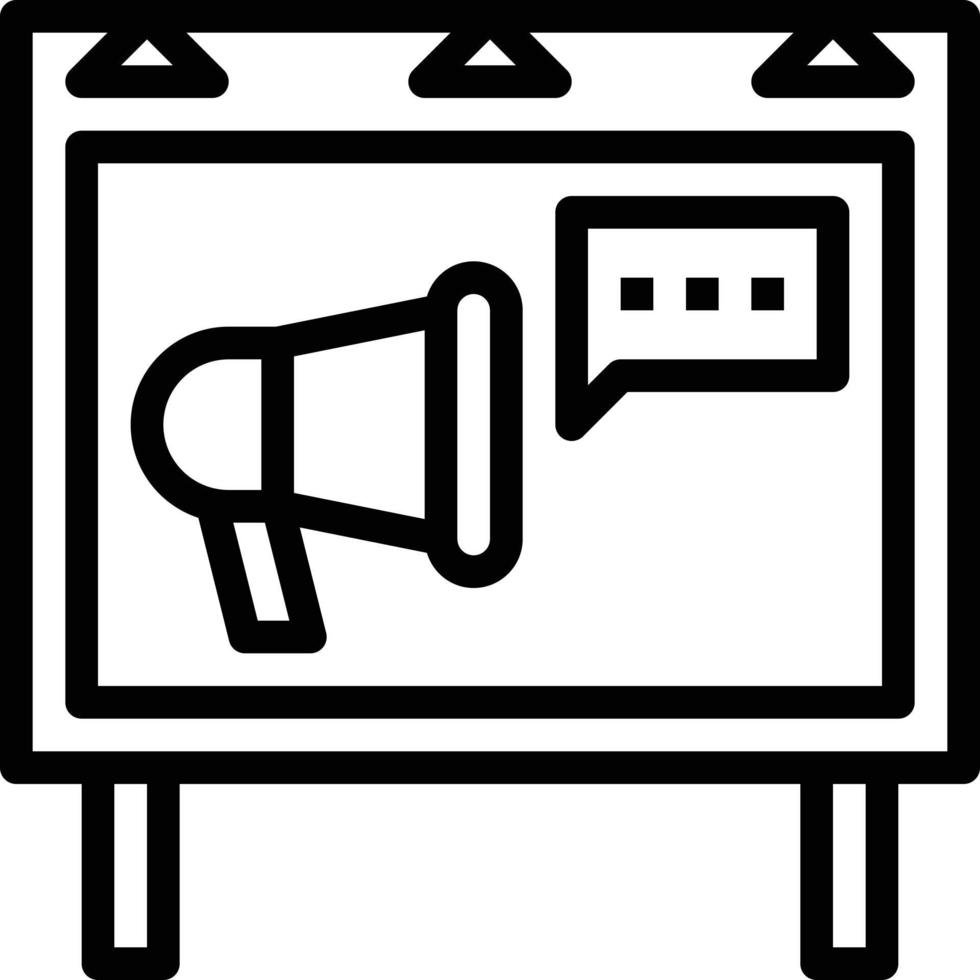 advertise billboard megaphone communication - outline icon vector