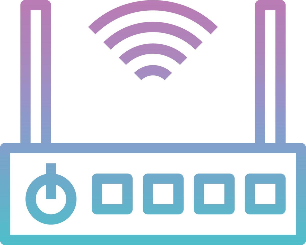 wifi internet router hotel spa - gradient icon vector