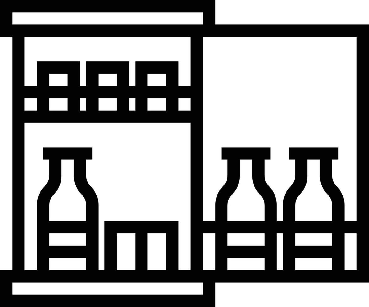 minibar refrigerator drink hotel - outline icon vector