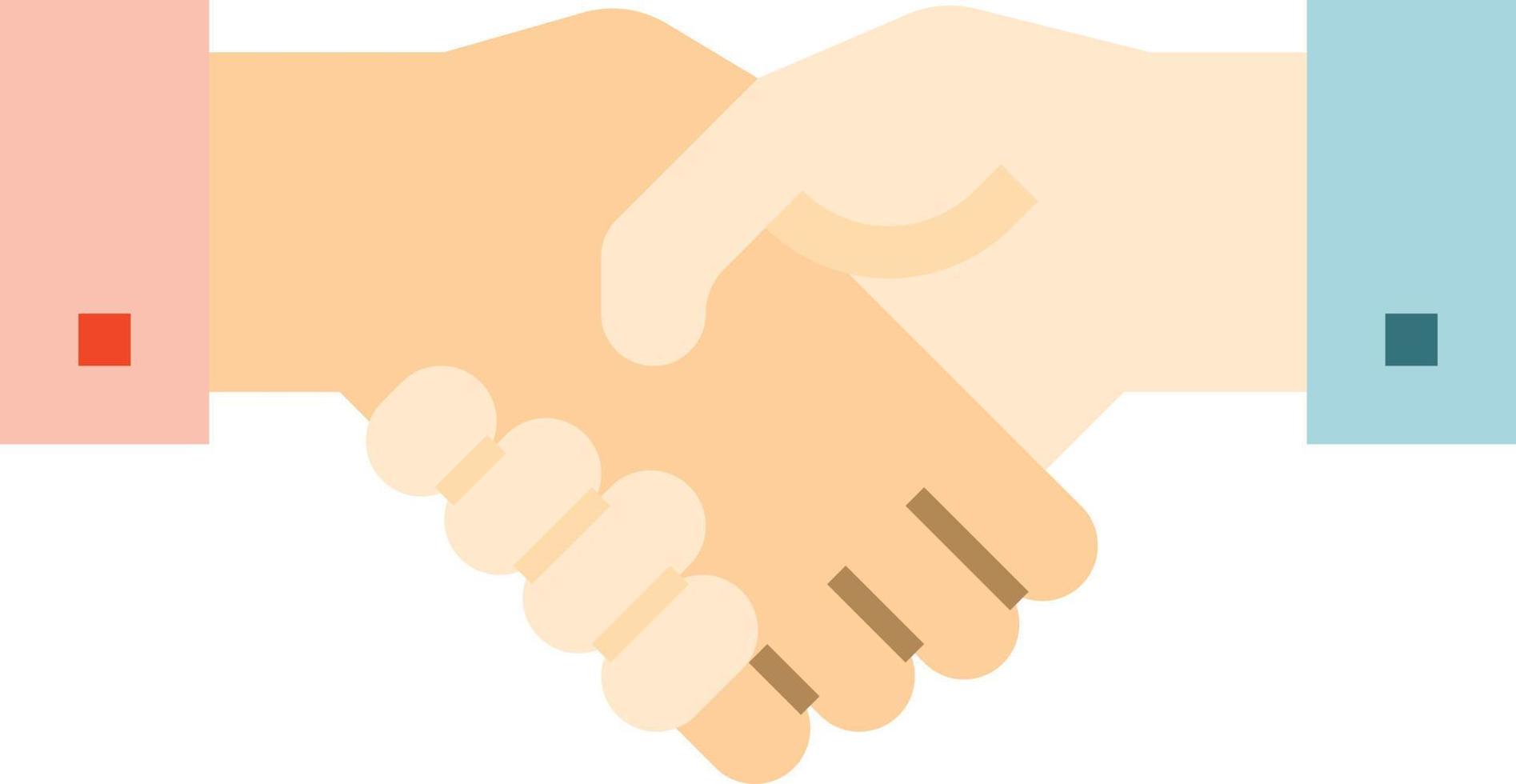 comunicación de relaciones comerciales de apretón de manos - icono plano vector