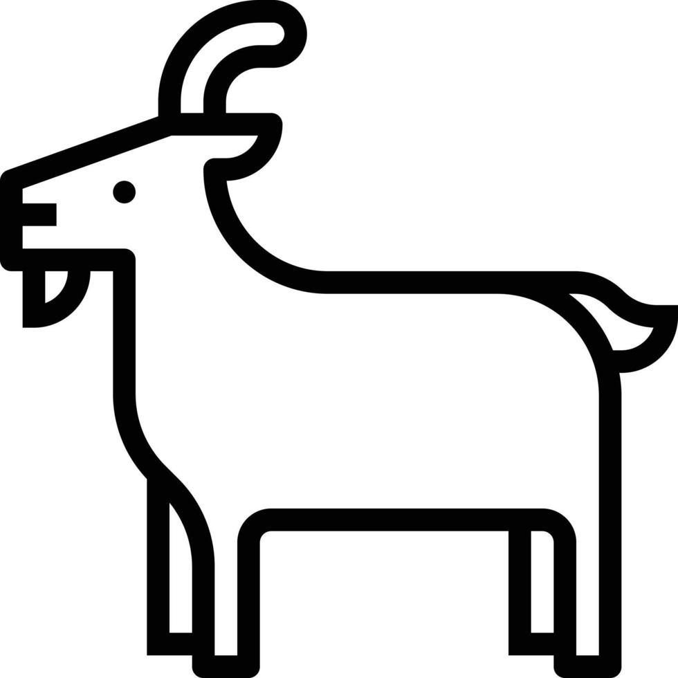 granja de mamíferos animales de cabra - icono de contorno vector