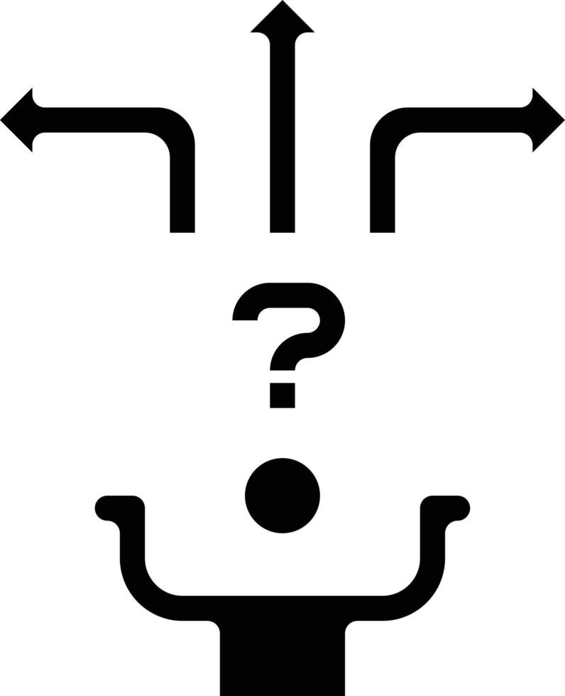 decision choice quesion chosen risk chance - solid icon vector