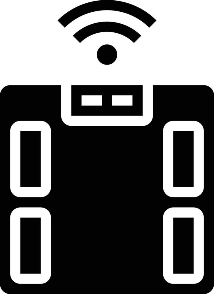 scale wifi weight - solid icon vector