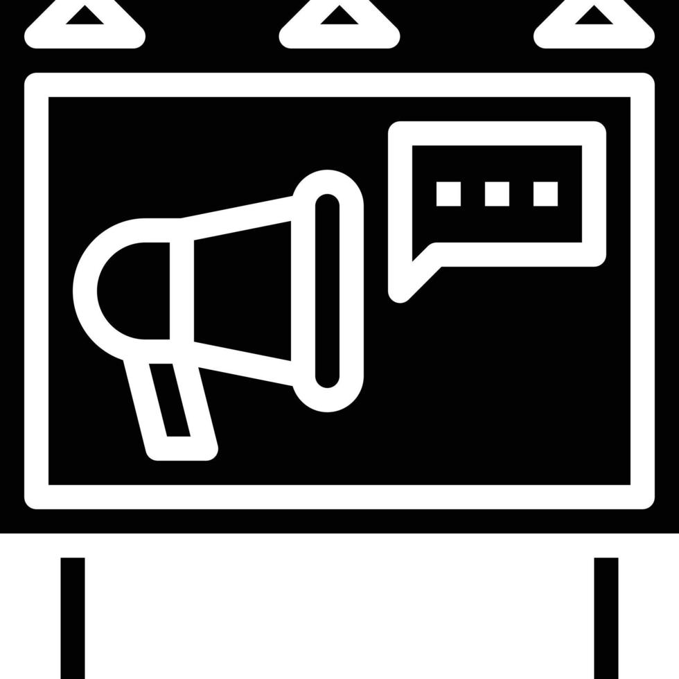 advertise billboard megaphone communication - solid icon vector