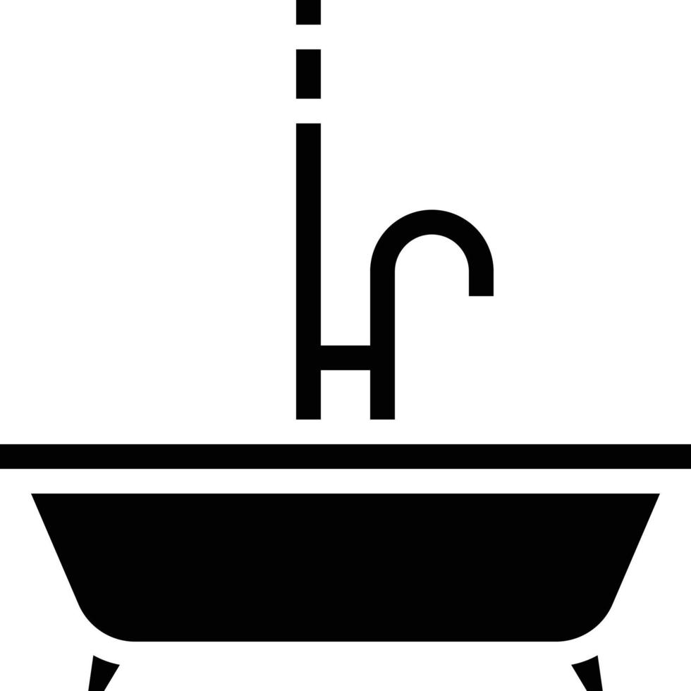 bathtub bath shower bathroom tub - solid icon vector