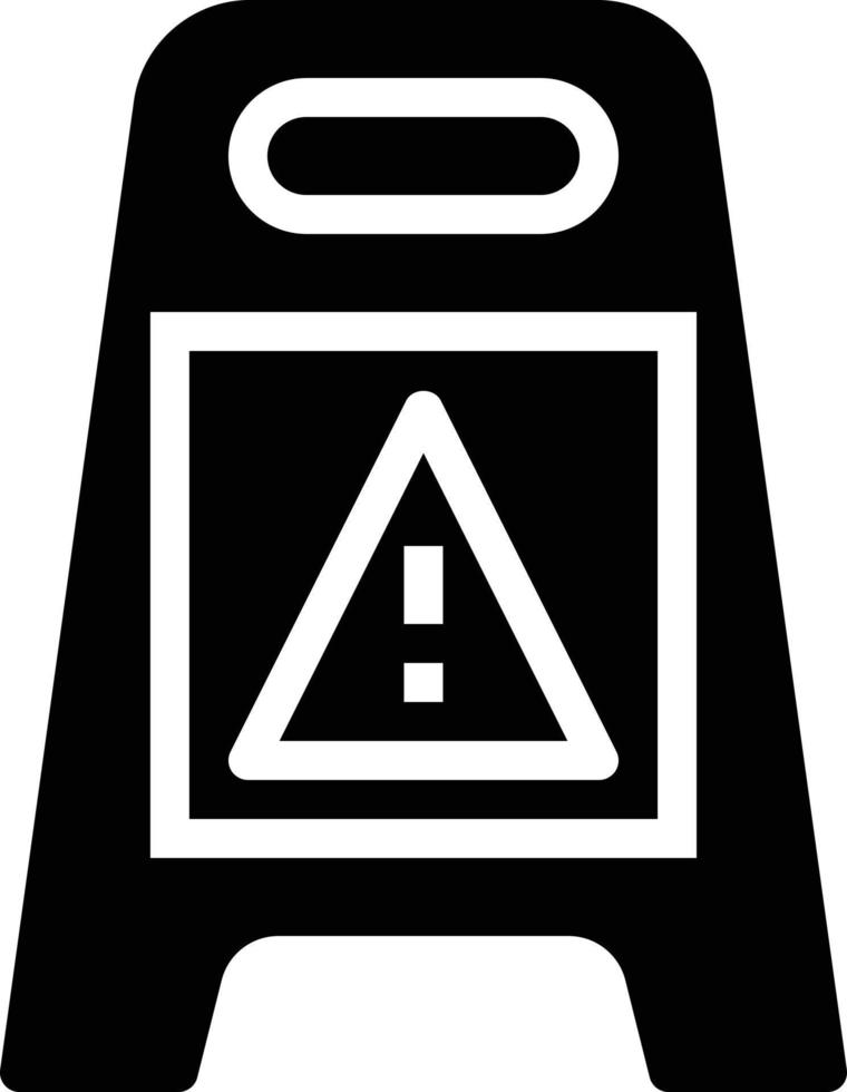warning sign cleaning - solid icon vector