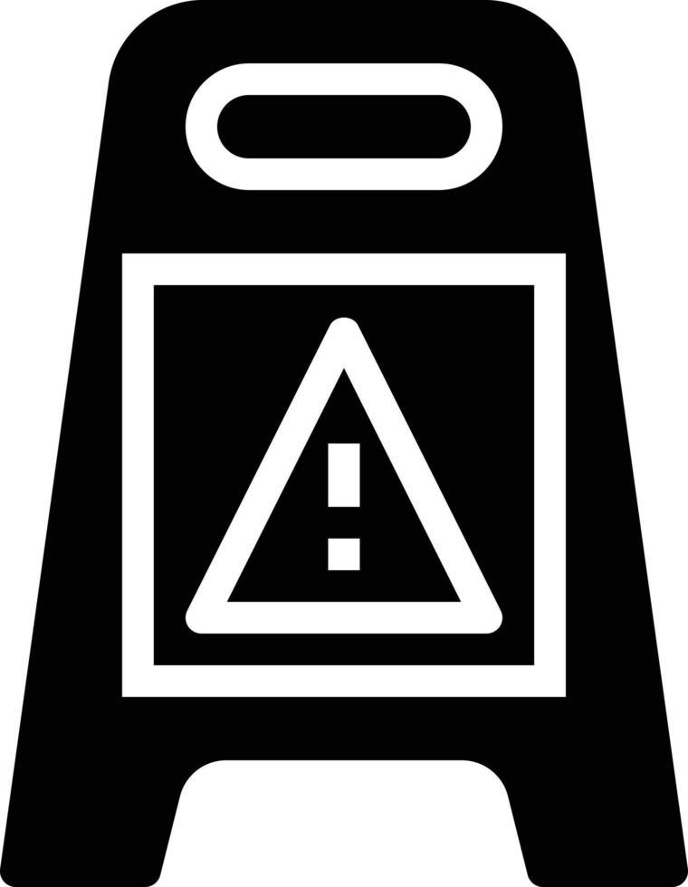 warning sign cleaning - solid icon vector