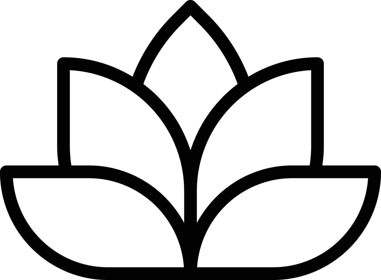 lotus flower spa - outline icon vector