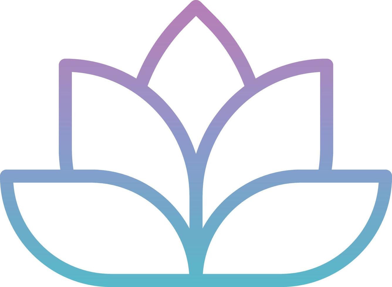 flor de loto, spa, -, gradiente, icono vector