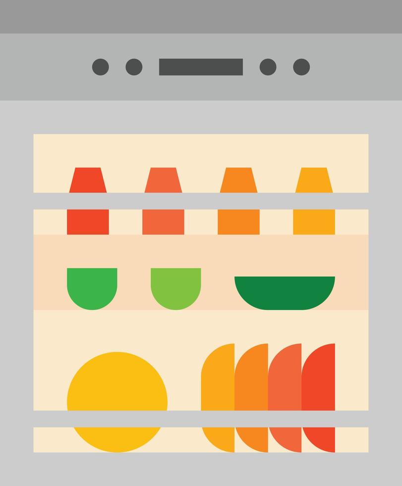 dishwasher cleaning machine - flat icon vector