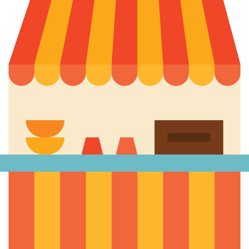 stall food carnival - flat icon vector