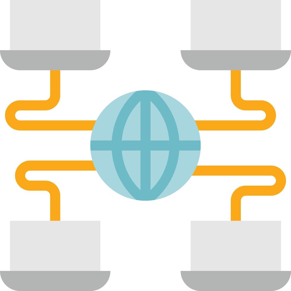 worldwide globe notebook computer communication - flat icon vector