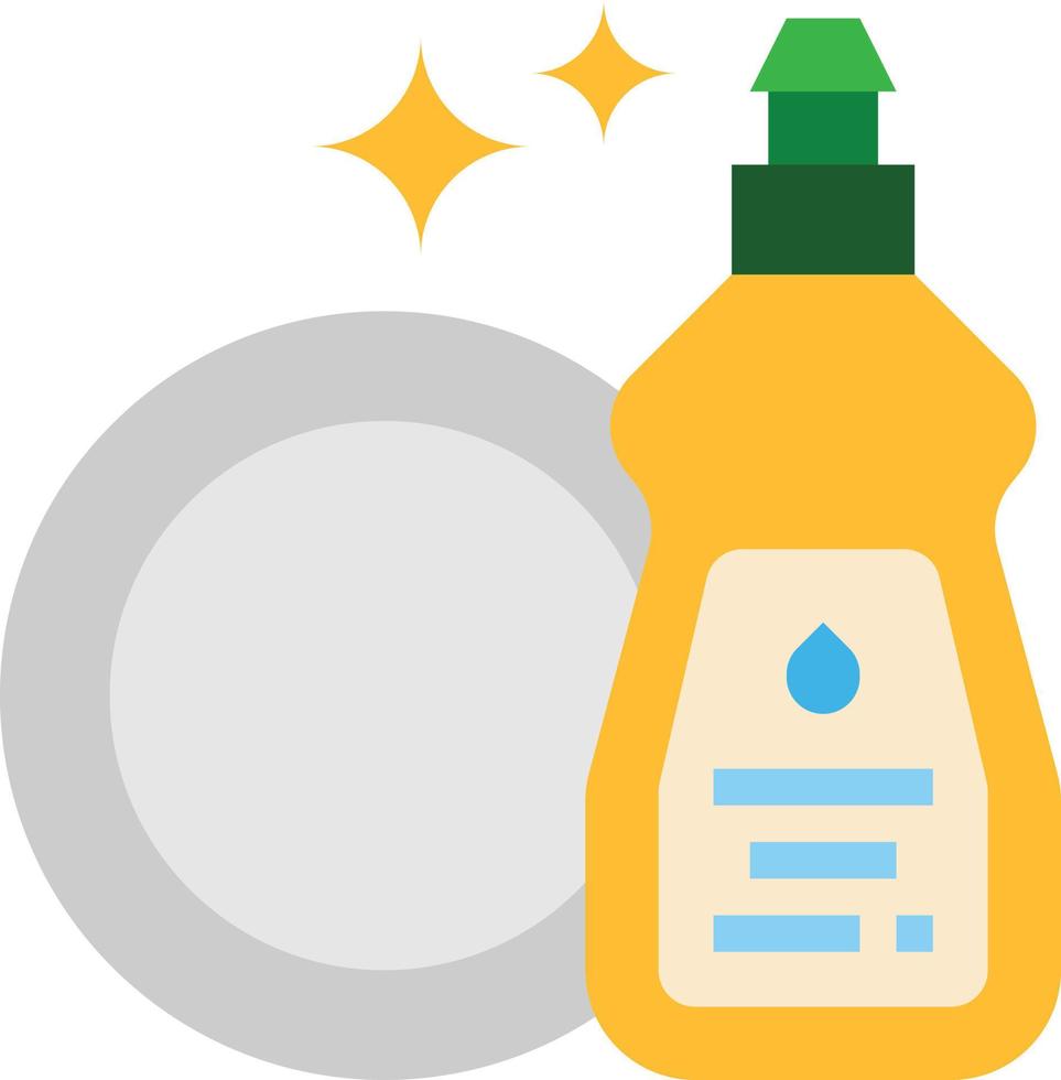 dish soap cleaning - flat icon vector