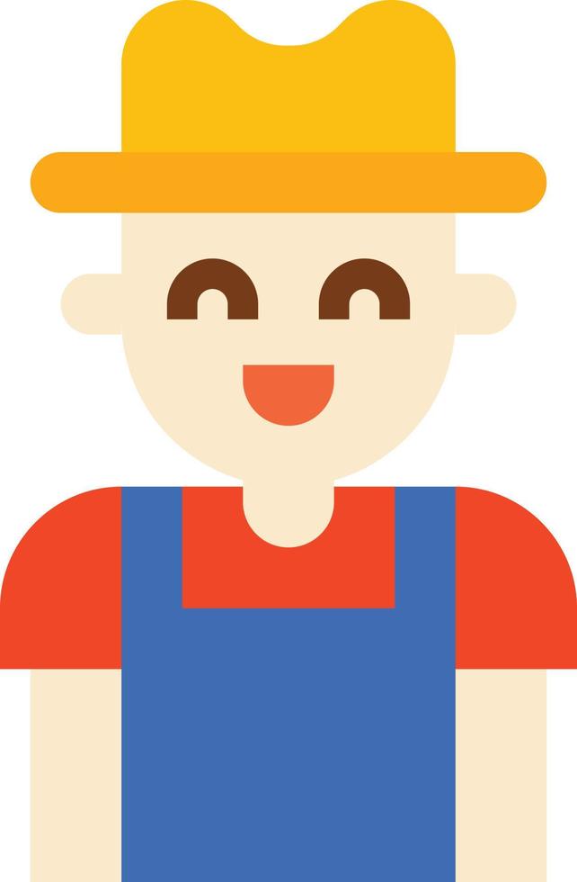 farmer avatar poeple job - flat icon vector