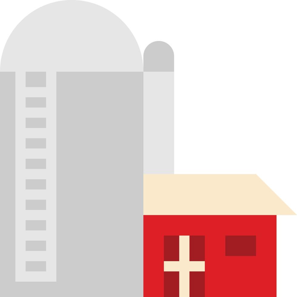 silo harvest farm - flat icon vector