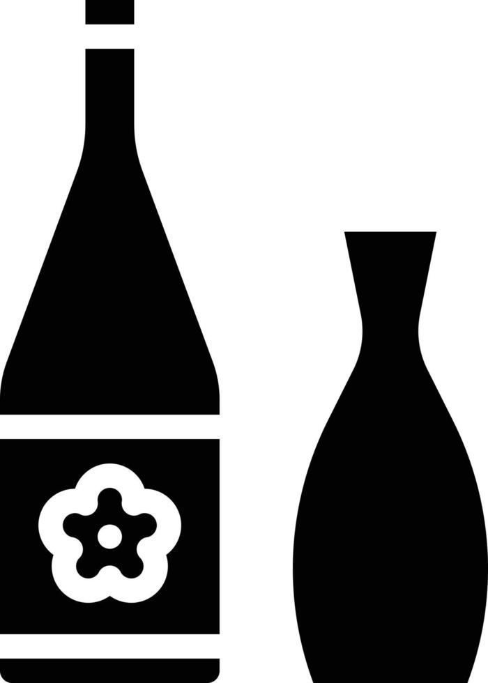 sake japanese alcohol bottle beverage - solid icon vector