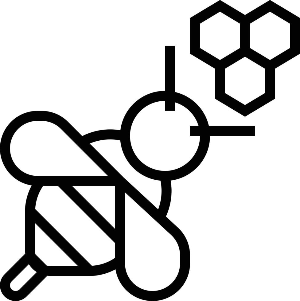 bee honey farm - outline icon vector