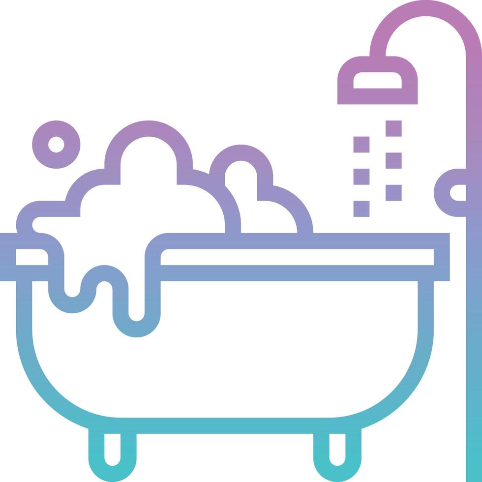 bathtub bathroom shower hotel spa - gradient icon vector