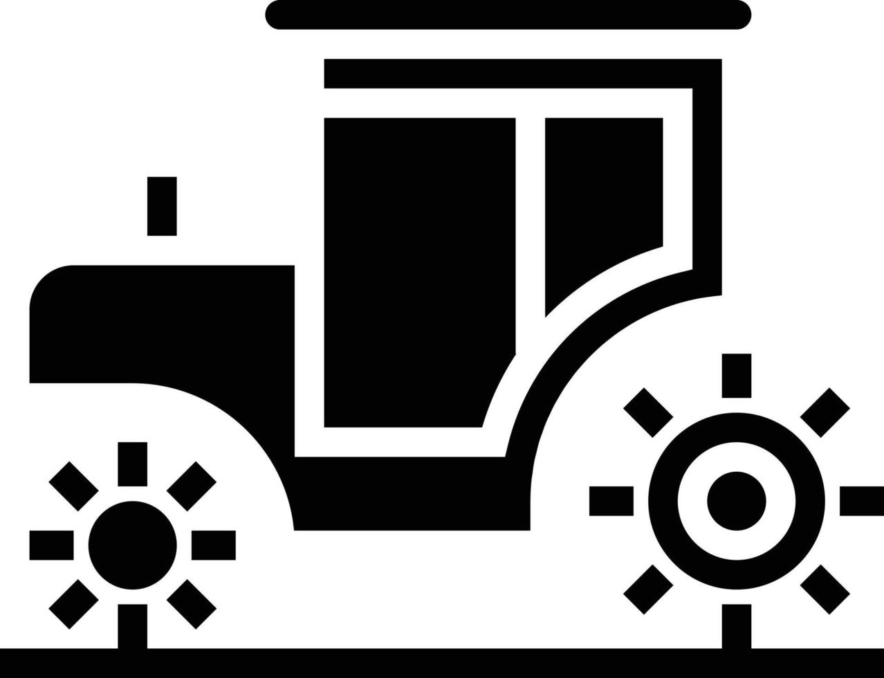 coche de transporte de tractor - icono sólido vector