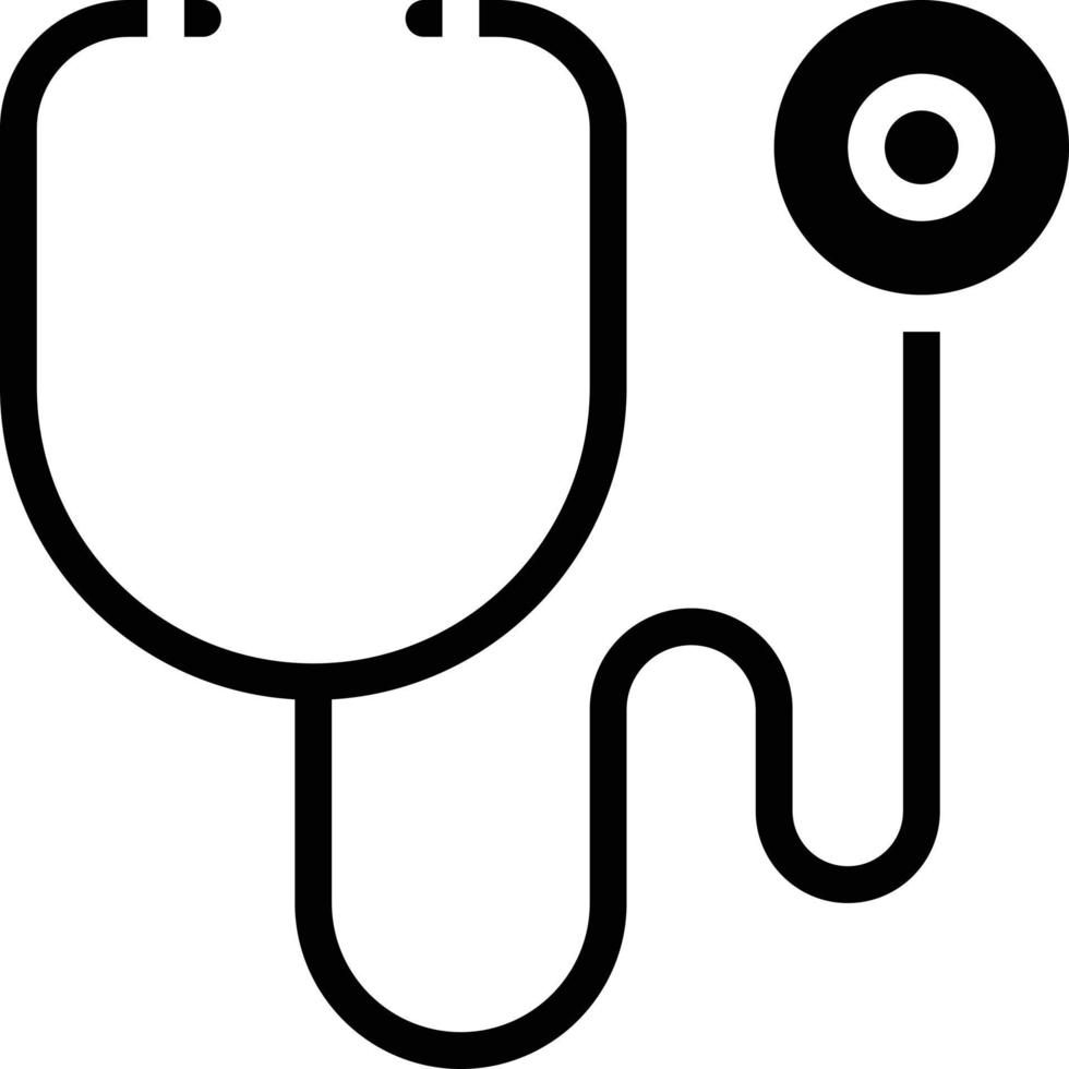stethoscope healthcare medical tool - solid icon vector
