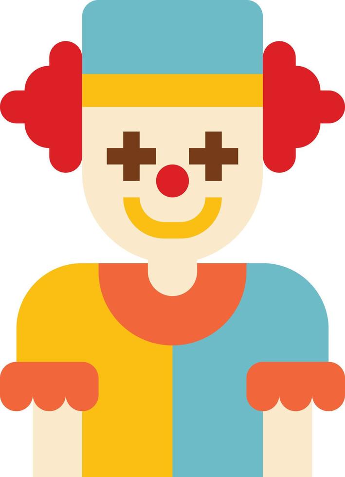 circo de cara de payaso - icono plano vector