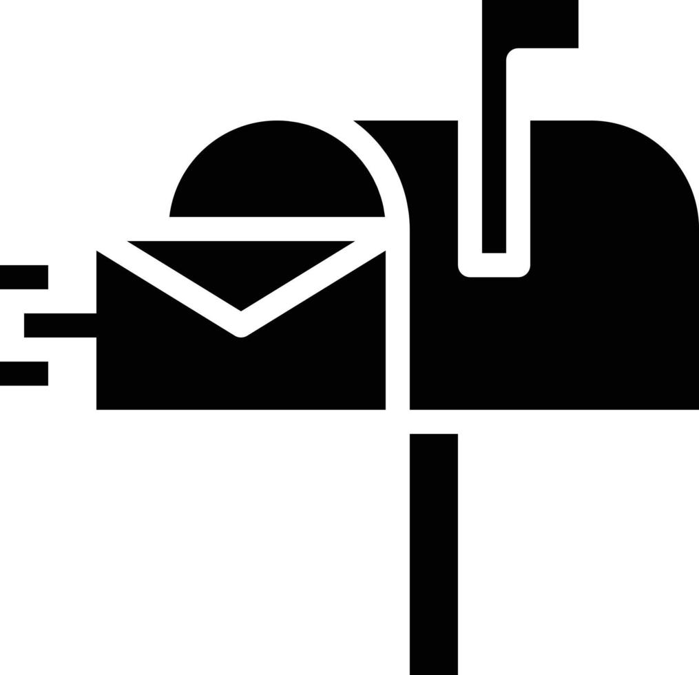 mail box message sending communication - solid icon vector