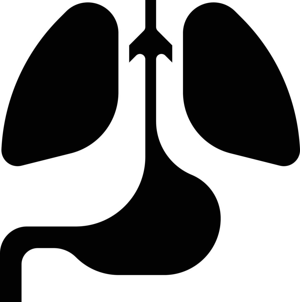 anatomy lung body health human - solid icon vector