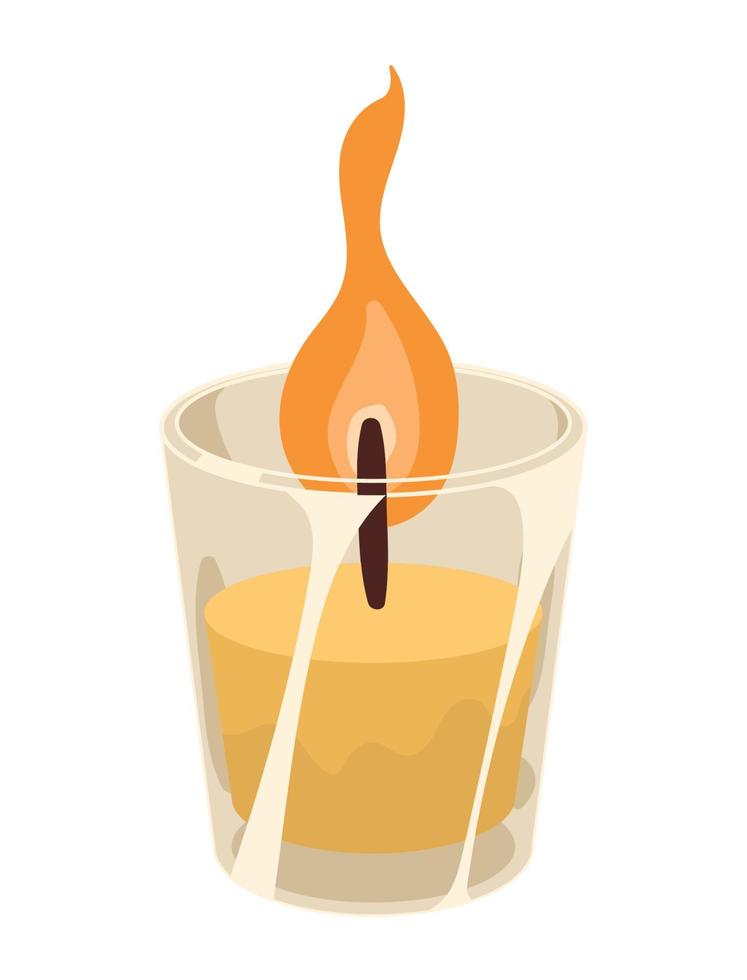 candle wax in glass vector