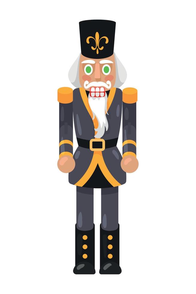 nutcracker soldier with gray uniform vector