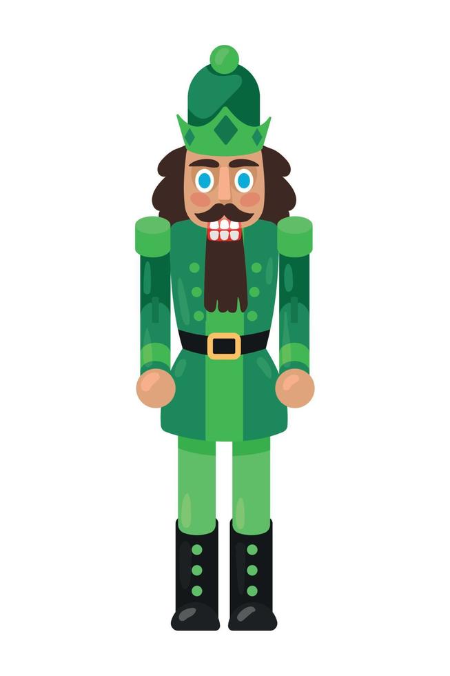 nutcracker soldier with green uniform vector