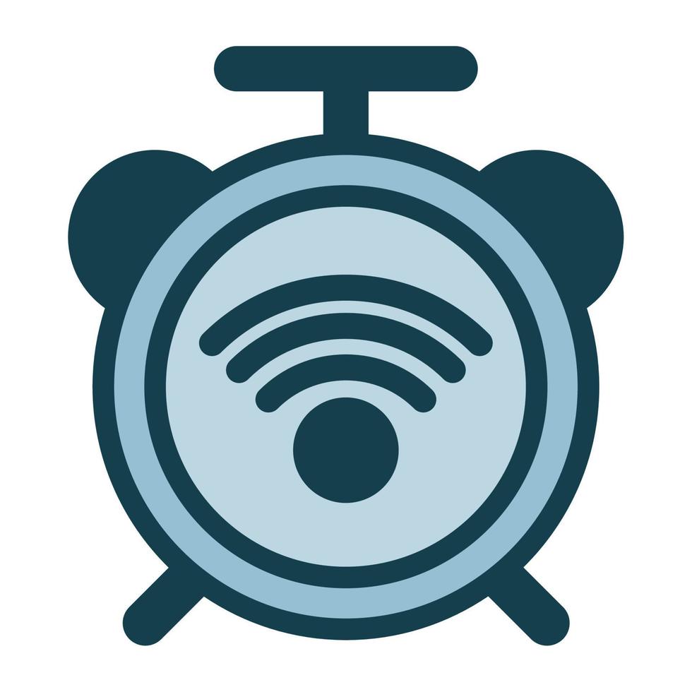 wifi signal in alarm clock vector