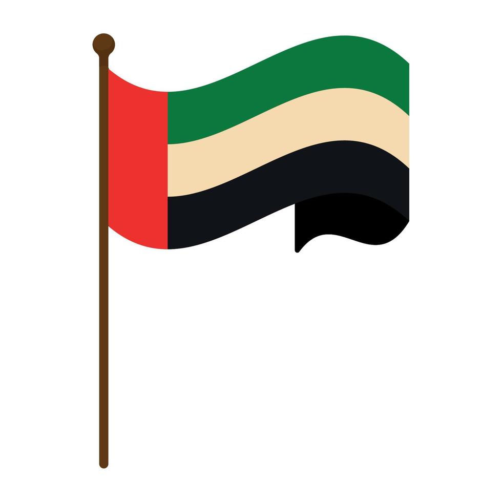 UAE flag waving in pole vector