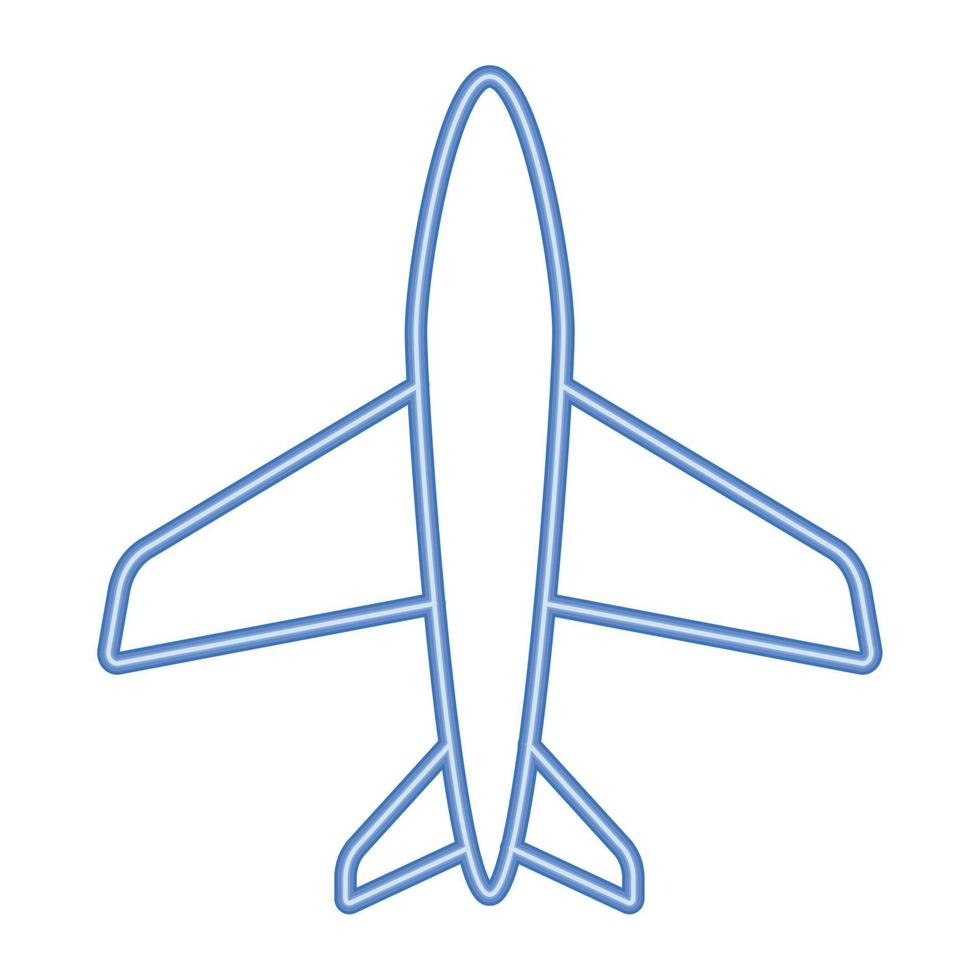 airplane transport neon light vector