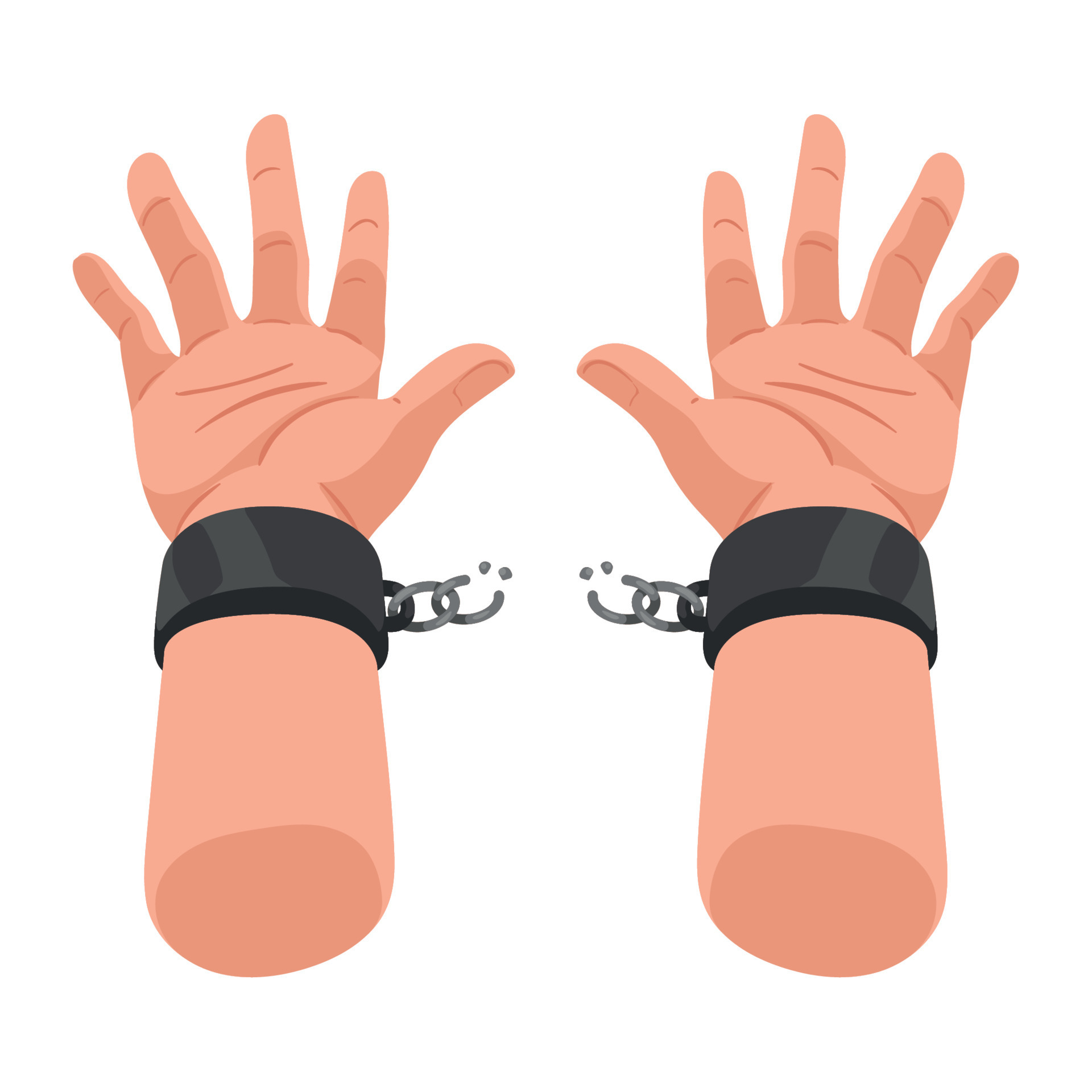 manos esclavas rompiendo esposas 14015022 Vector en Vecteezy