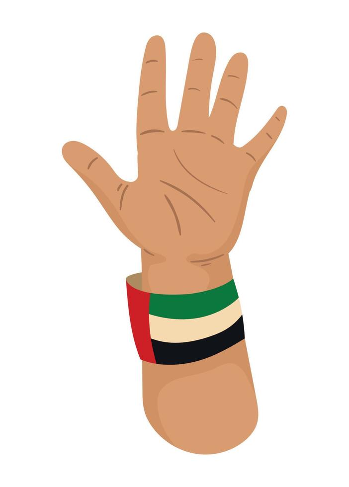 bandera de los emiratos árabes unidos en la pulsera vector