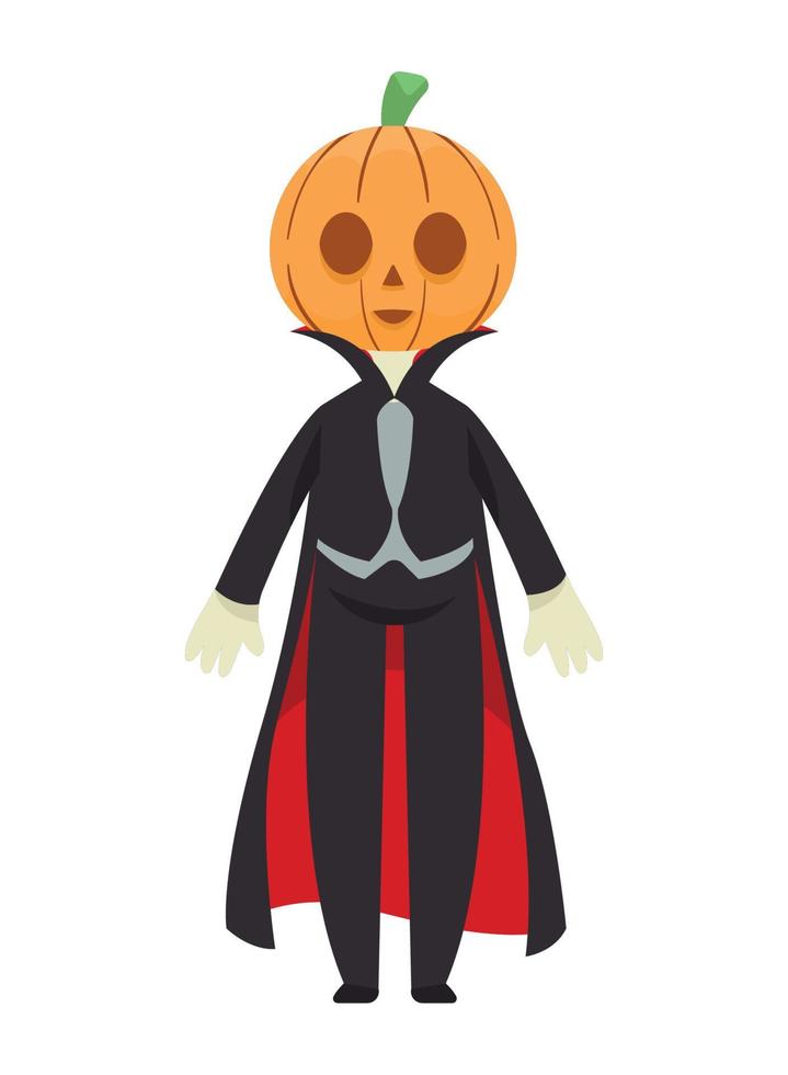 person with pumpkin costume vector