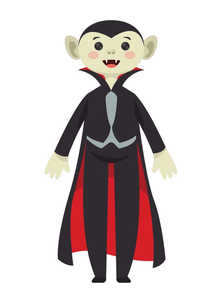 persona con disfraz de dracula vector