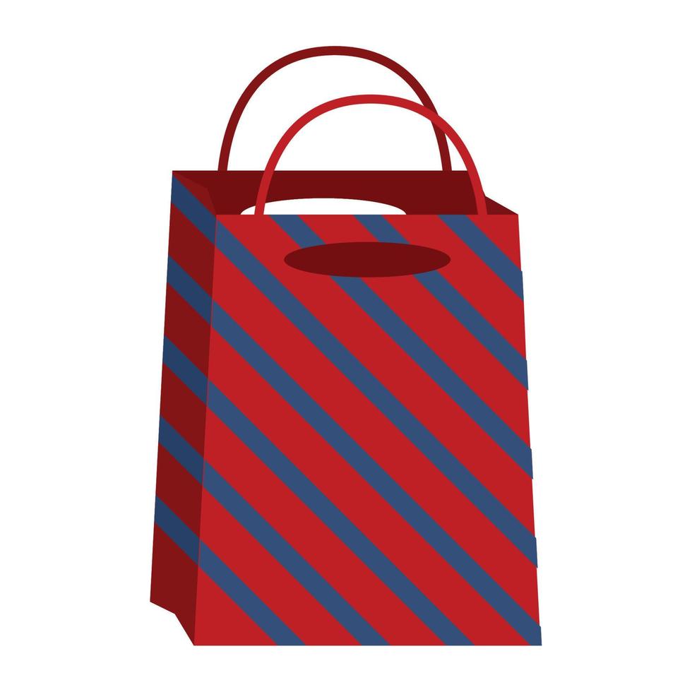 striped shopping bag vector