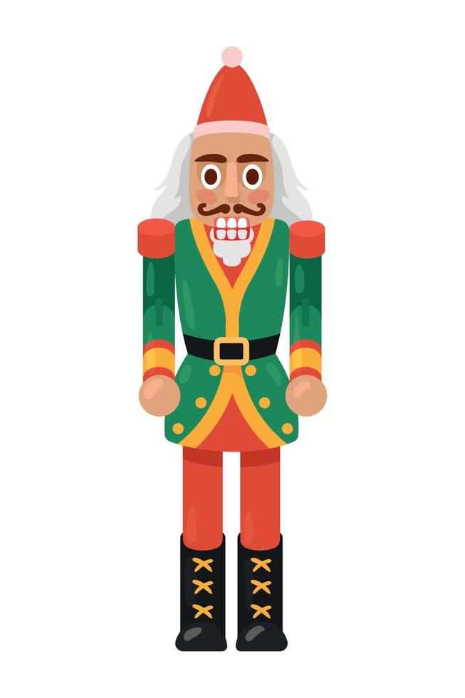 nutcracker soldier with santa hat vector