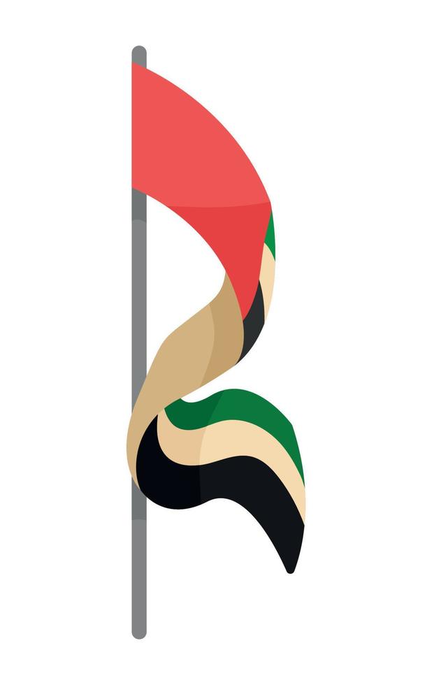 UAE flag in pole vector