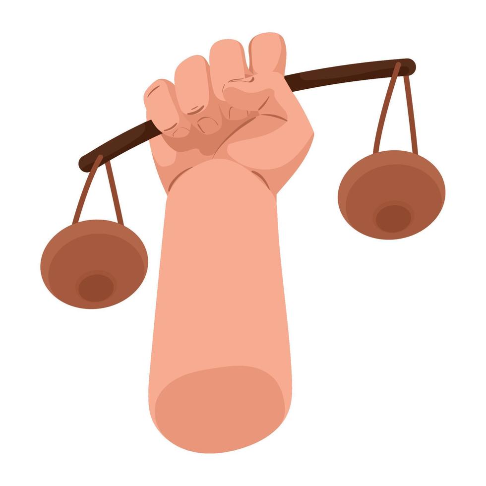 hand lifting justice balance vector