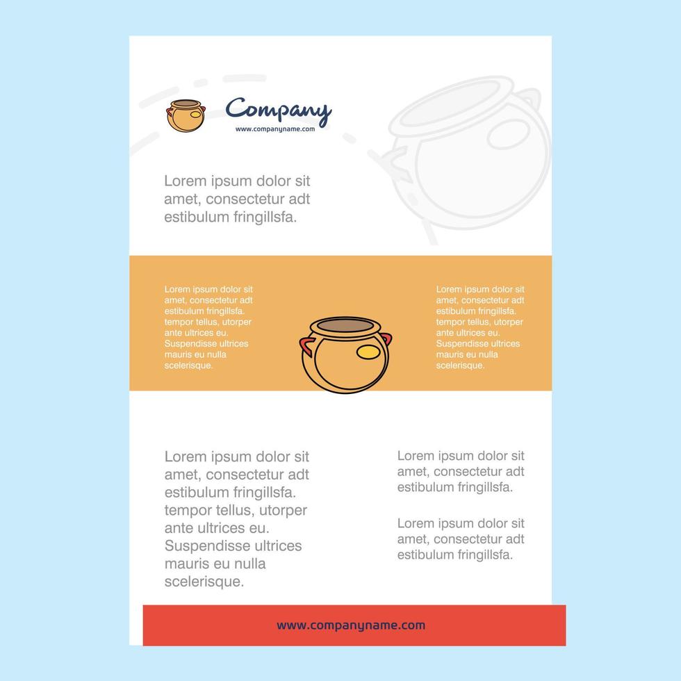 Template layout for Pot comany profile annual report presentations leaflet Brochure Vector Background
