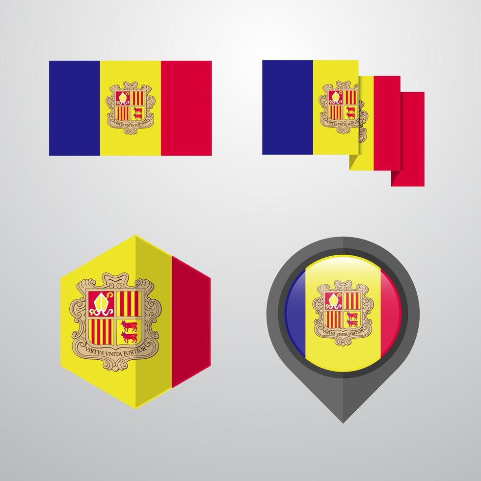 vector de conjunto de diseño de bandera de andorra