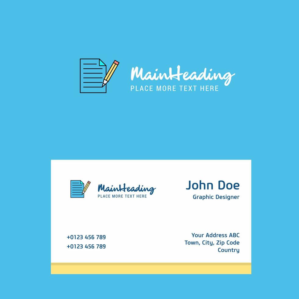 Write document logo Design with business card template Elegant corporate identity Vector